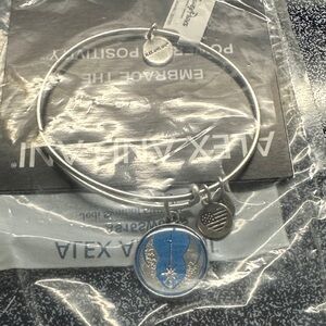 NWT Alex and Ani Silver Bracelet with Star Wars Jedi Blue and Silver Charm